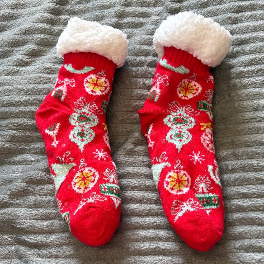 Festive Red Holiday Socks